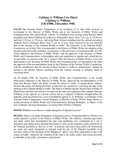 calalang vs. williams case digest|Calalang vs. Williams, G.R. No. 47800 .